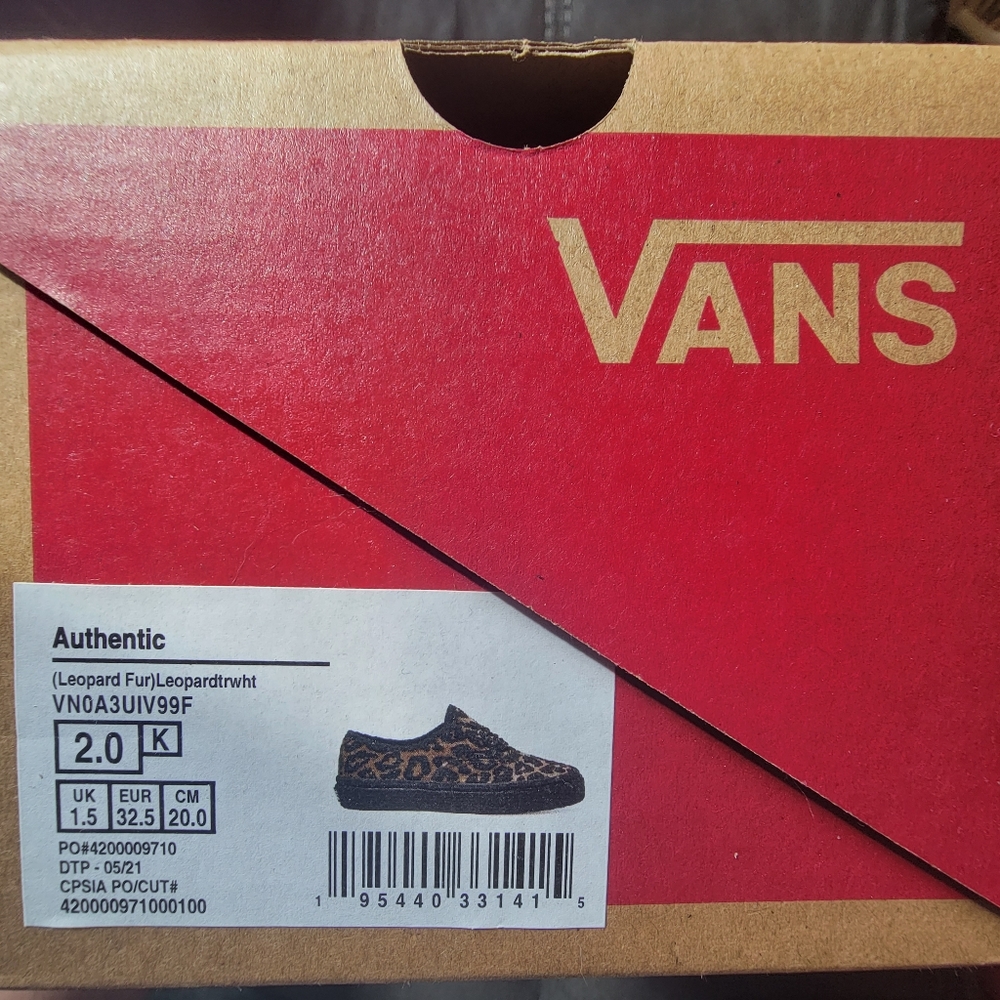 Kids Authentic vans size 2